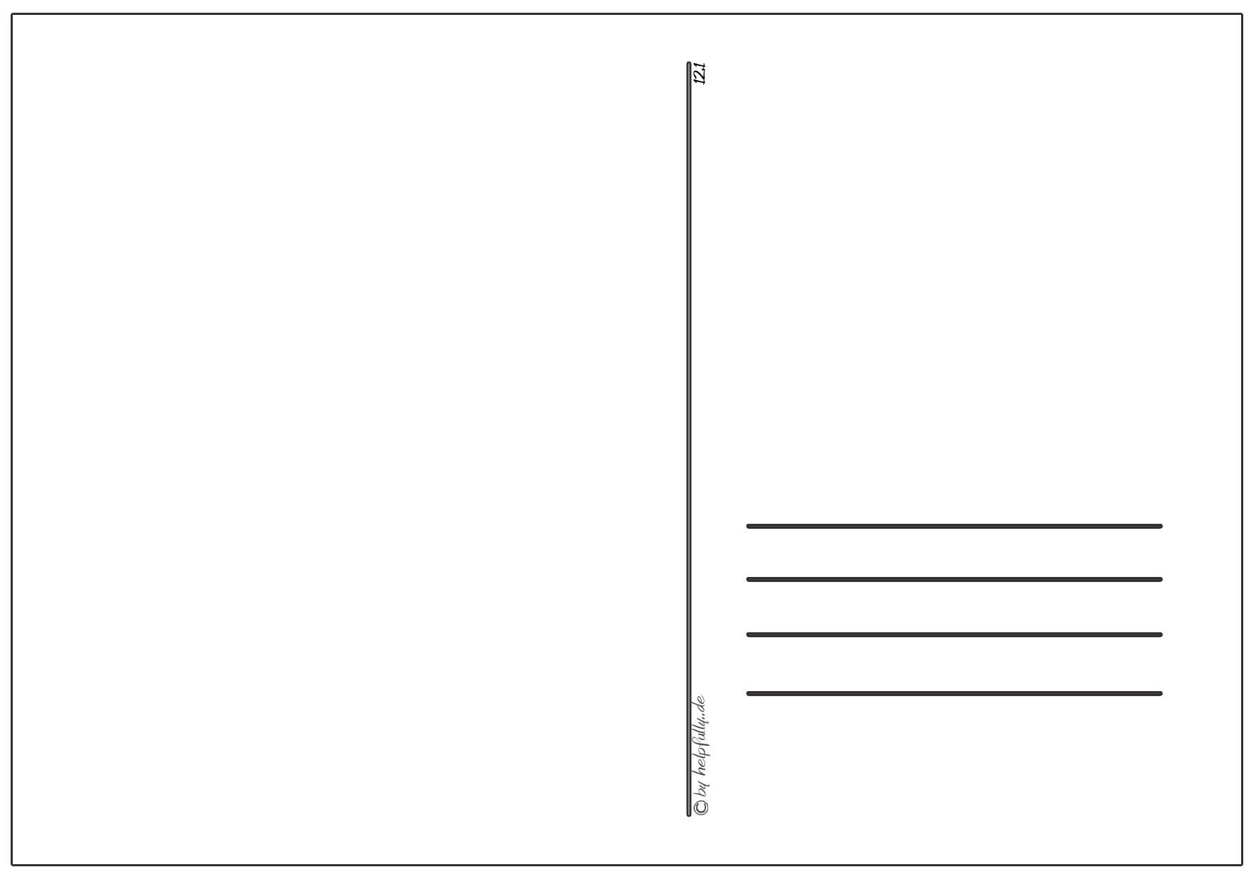 Papiervorlage – Postkarte “Blanko” (6) | Vorlagen, Papier, Postkarten