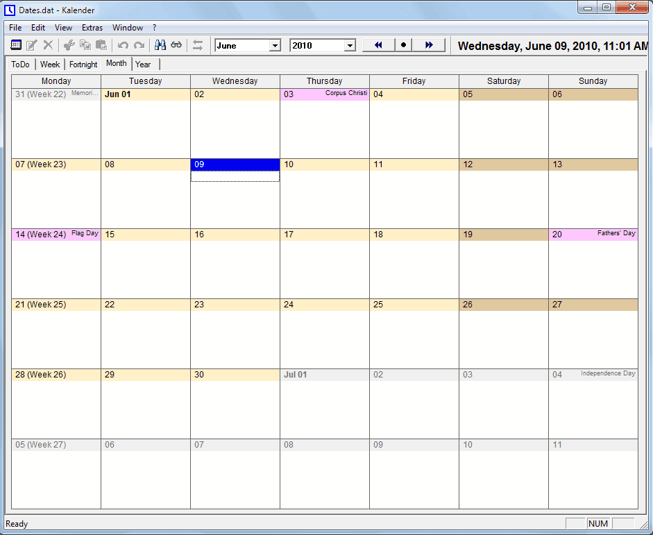 Free Calendar Software UKs Kalender - gHacks Tech News