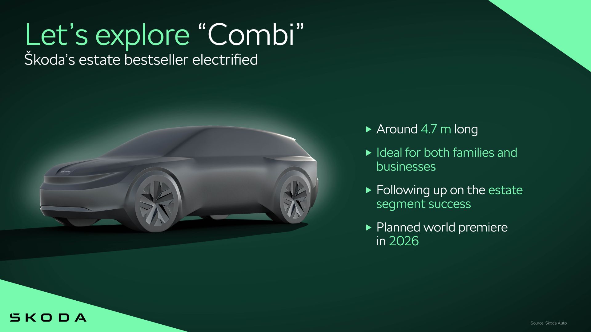  2026 Skoda Combi EV Masterfully Rendered, Octavia Combi-Sized Wagon Motiv 