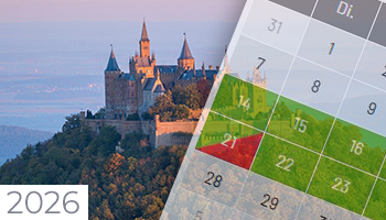  Schulferien und Feiertage Baden-Württemberg 2026 - SchulferienCHECK Motiv 