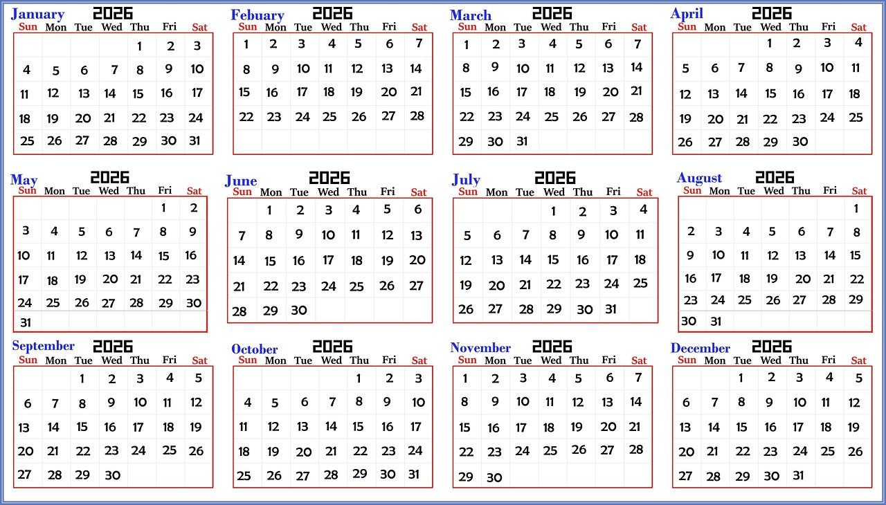  Calendar 2026 Date - Free photo on Pixabay - Pixabay Motiv 