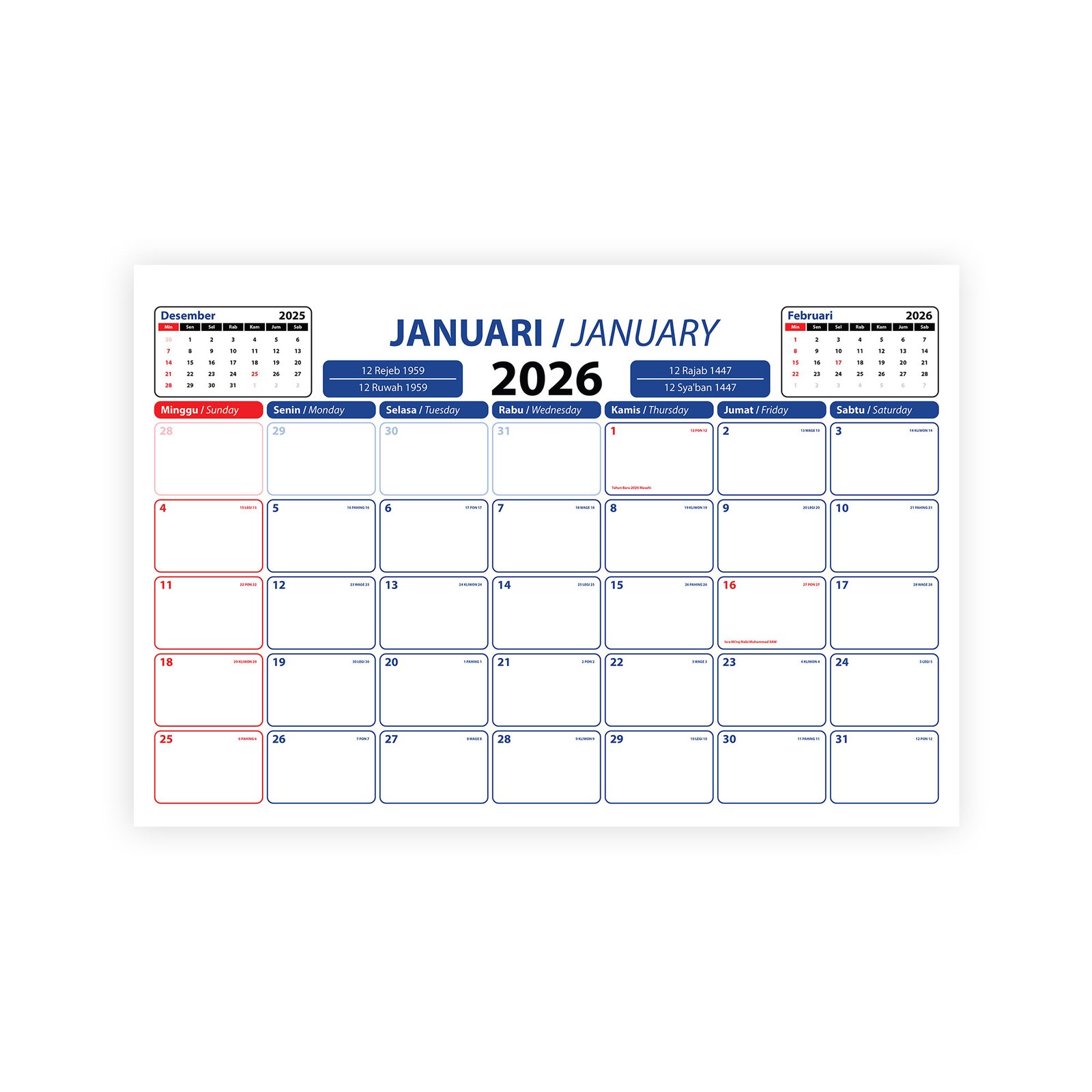  Kalender Planner 2026 - Kalender99 Bildidee 