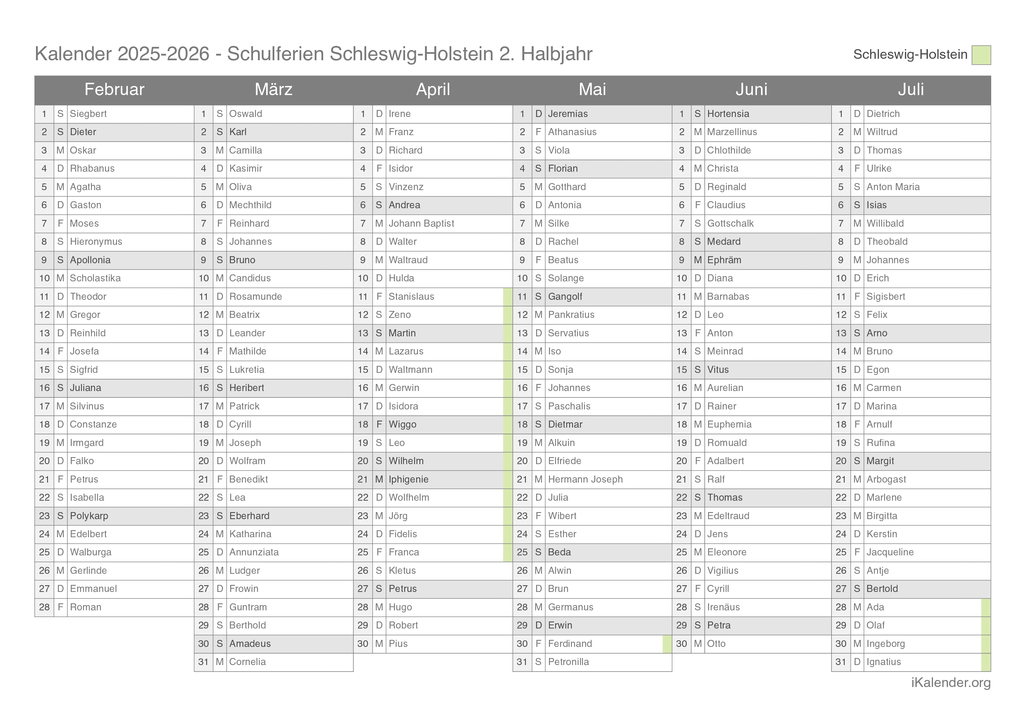  Schulferien Schleswig-Holstein 2024-2025 – Termine und Kalender Illustration 