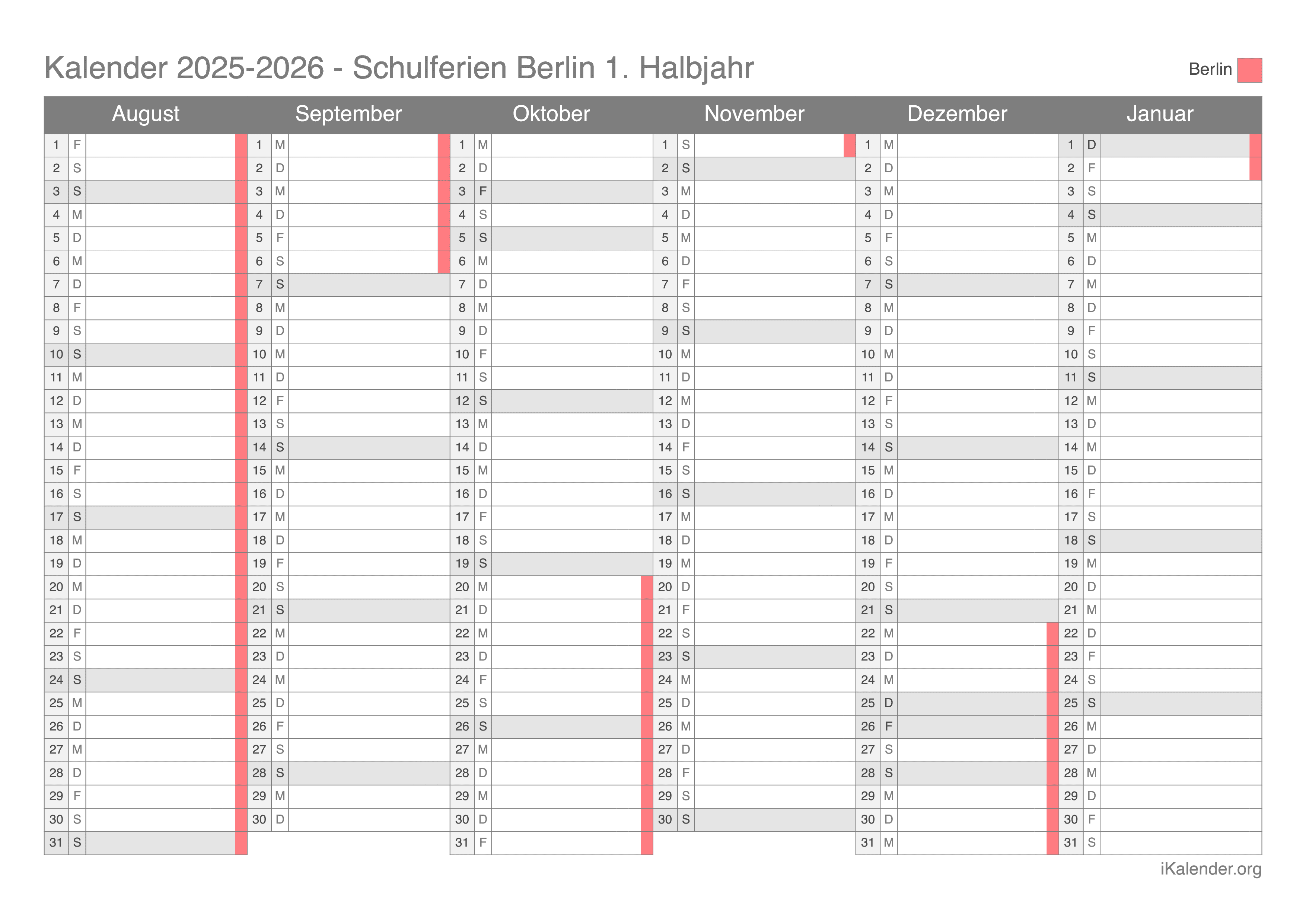  Schulferien Berlin 2025-2026 – Termine und Kalender Motiv 
