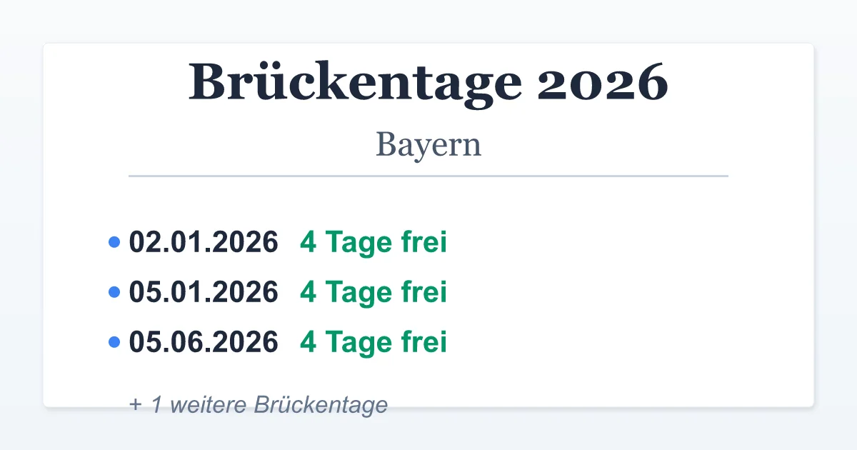  Brückentage Bayern 2026 Illustration 