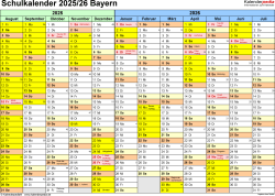  Ferien in Bayern im Schuljahr 2025/26 Illustration 