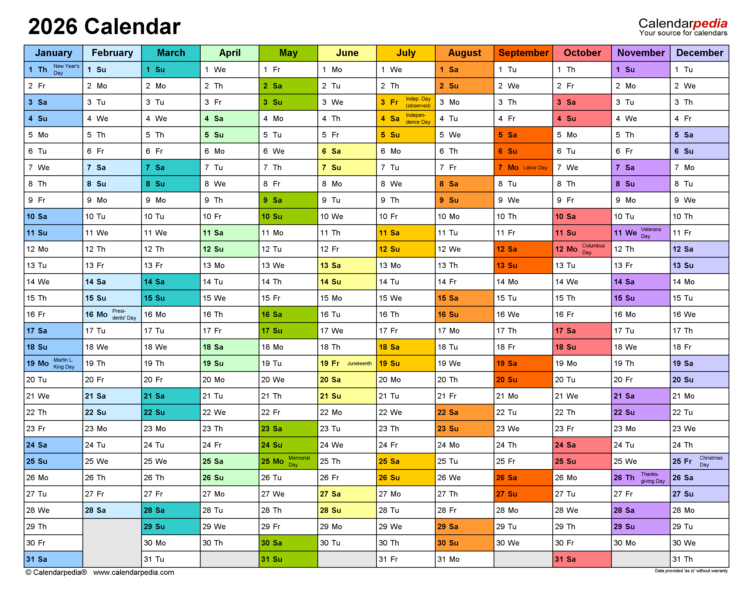  Calendarpedia 