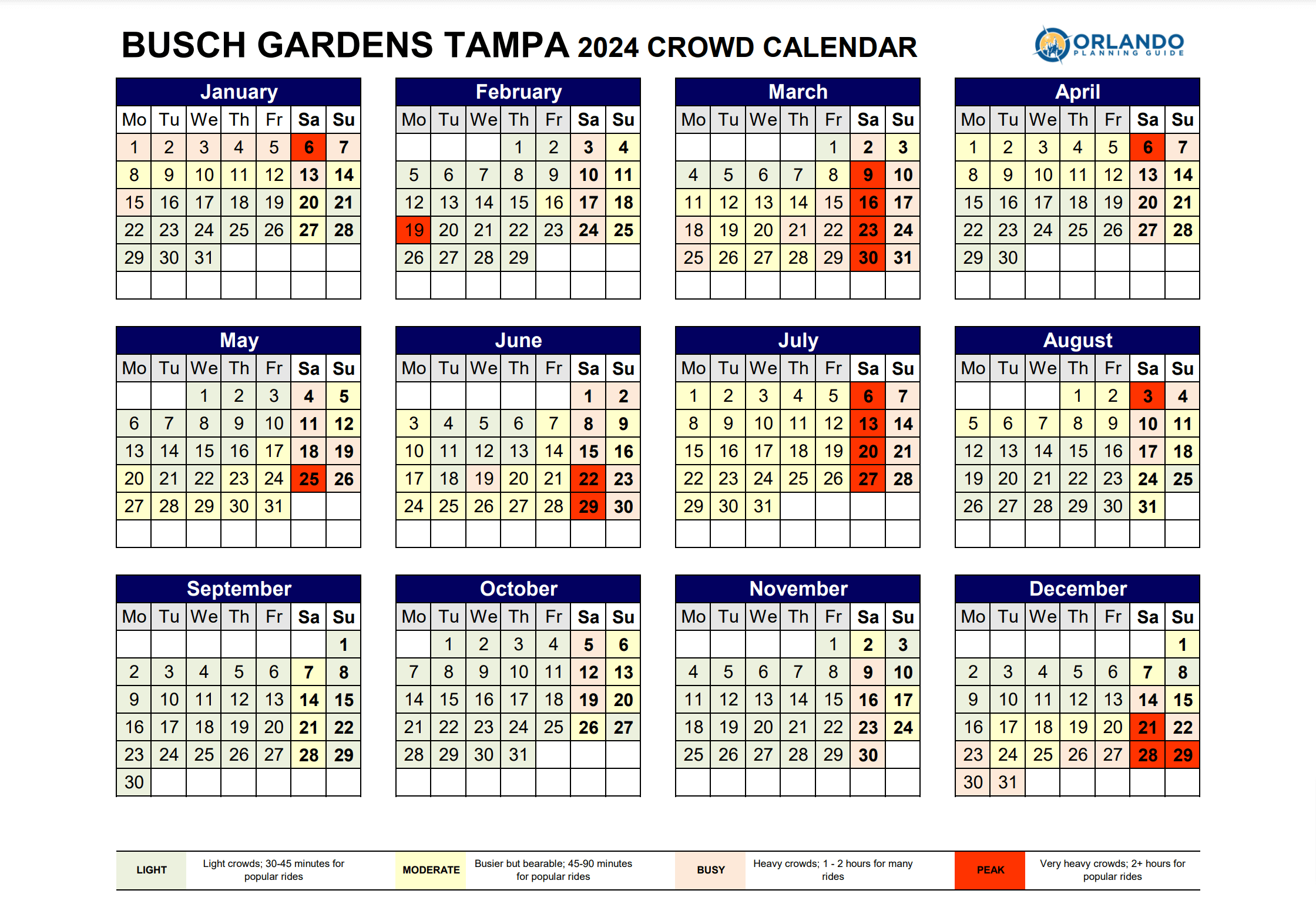  Busch Gardens Tampa Crowd Calendar - orlandoplanningguide 