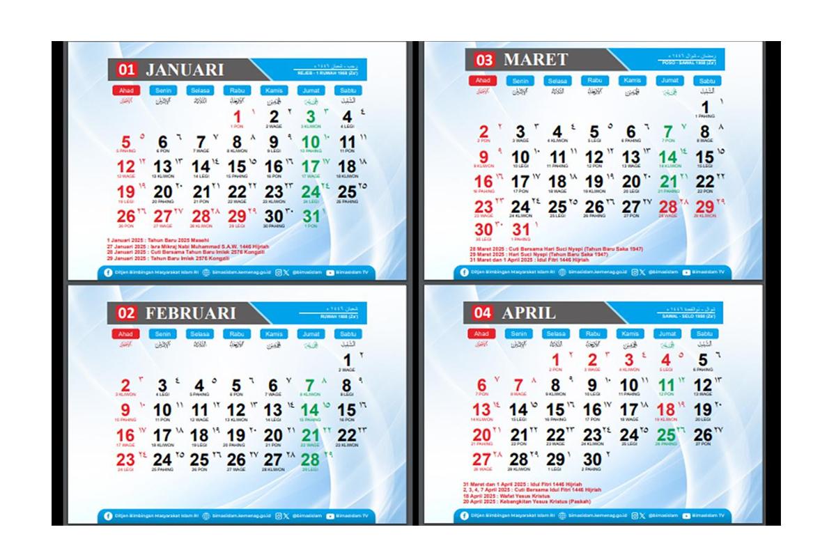  Kalender 2025 Lengkap dengan Tanggal Merah, Daftar Hari Libur Isra Bildidee 