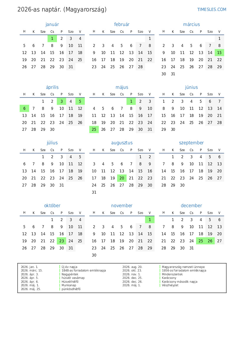  Naptár nyomtatása és letöltése Illustration 