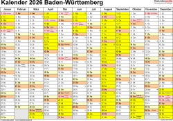  Foto zu Feiertage Baden-Württemberg 2026 - Kalenderpedia 
