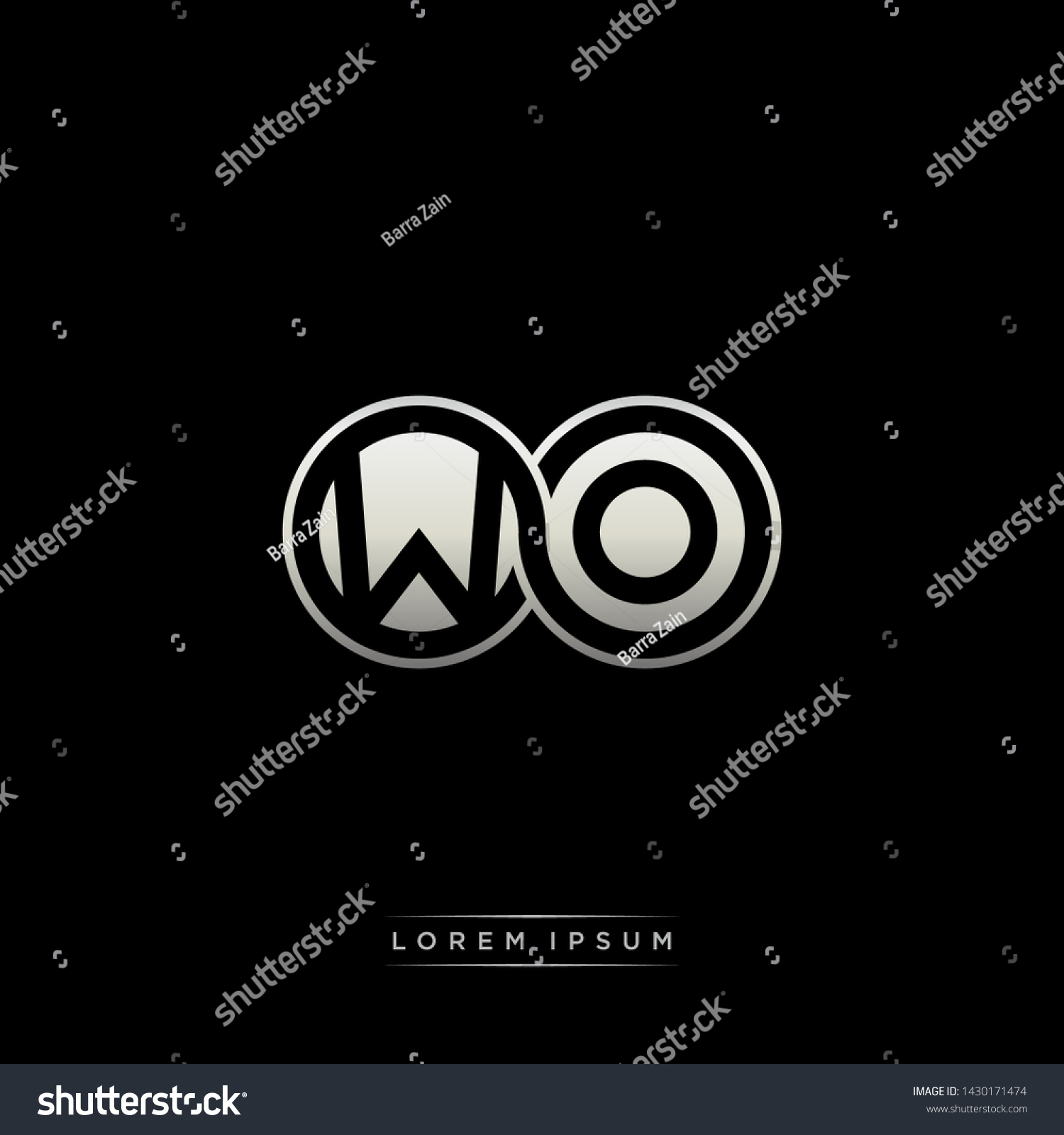  Foto zu Wo W O Initial Letter Linked Stock Vector (Royalty Free) 1430171474 