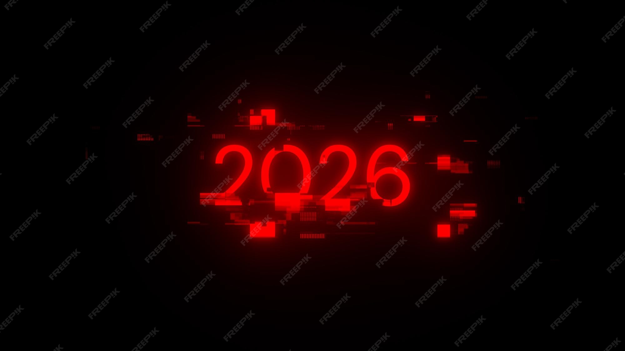  3D rendering 2026 text with screen effects of Motiv 