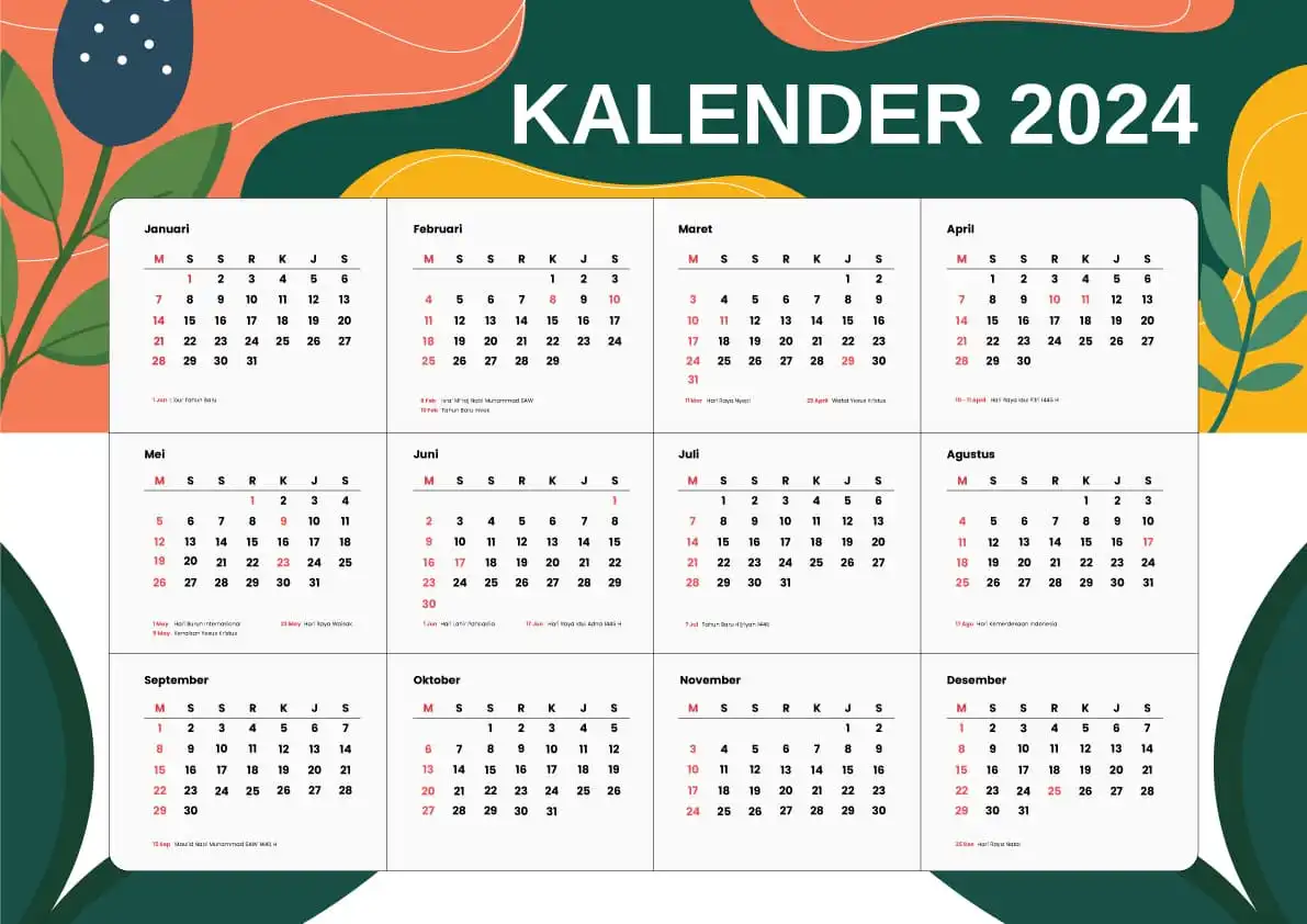  Kalender 2024 Indonesia Lengkap Dengan Hari Libur Nasional Cdr Title Bildidee 