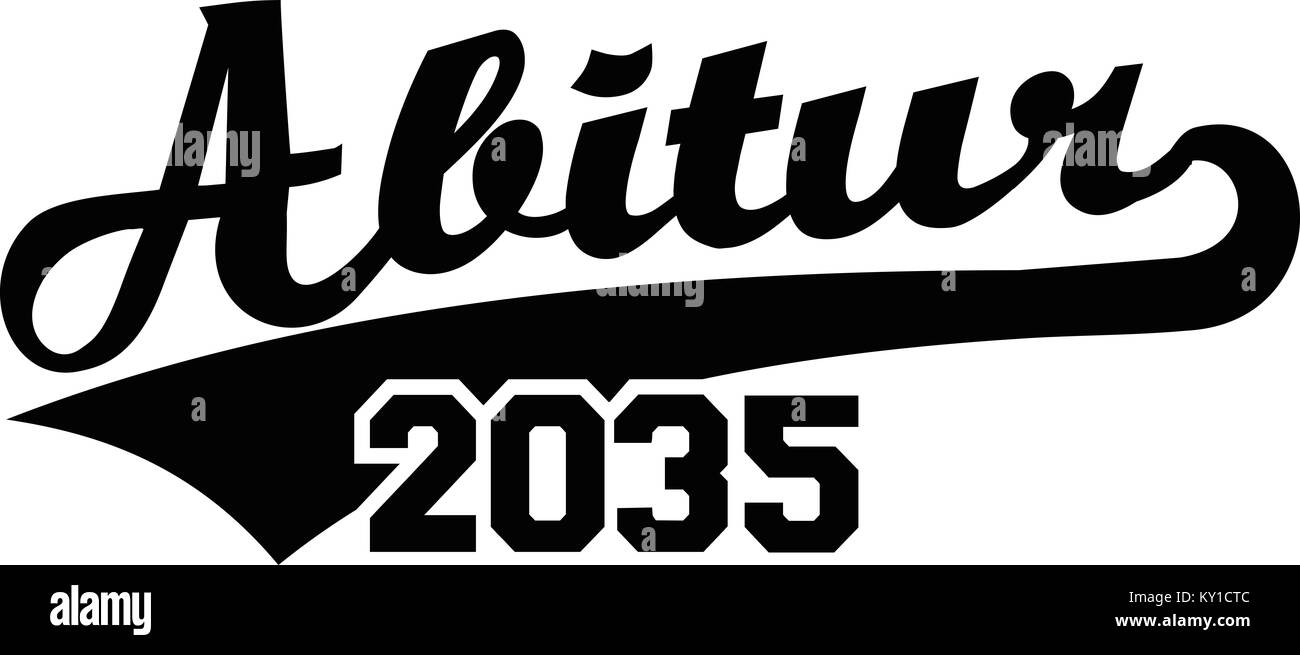  Abitur 2035 retro style - german highschool graduation Stock Photo - Alamy Illustration 