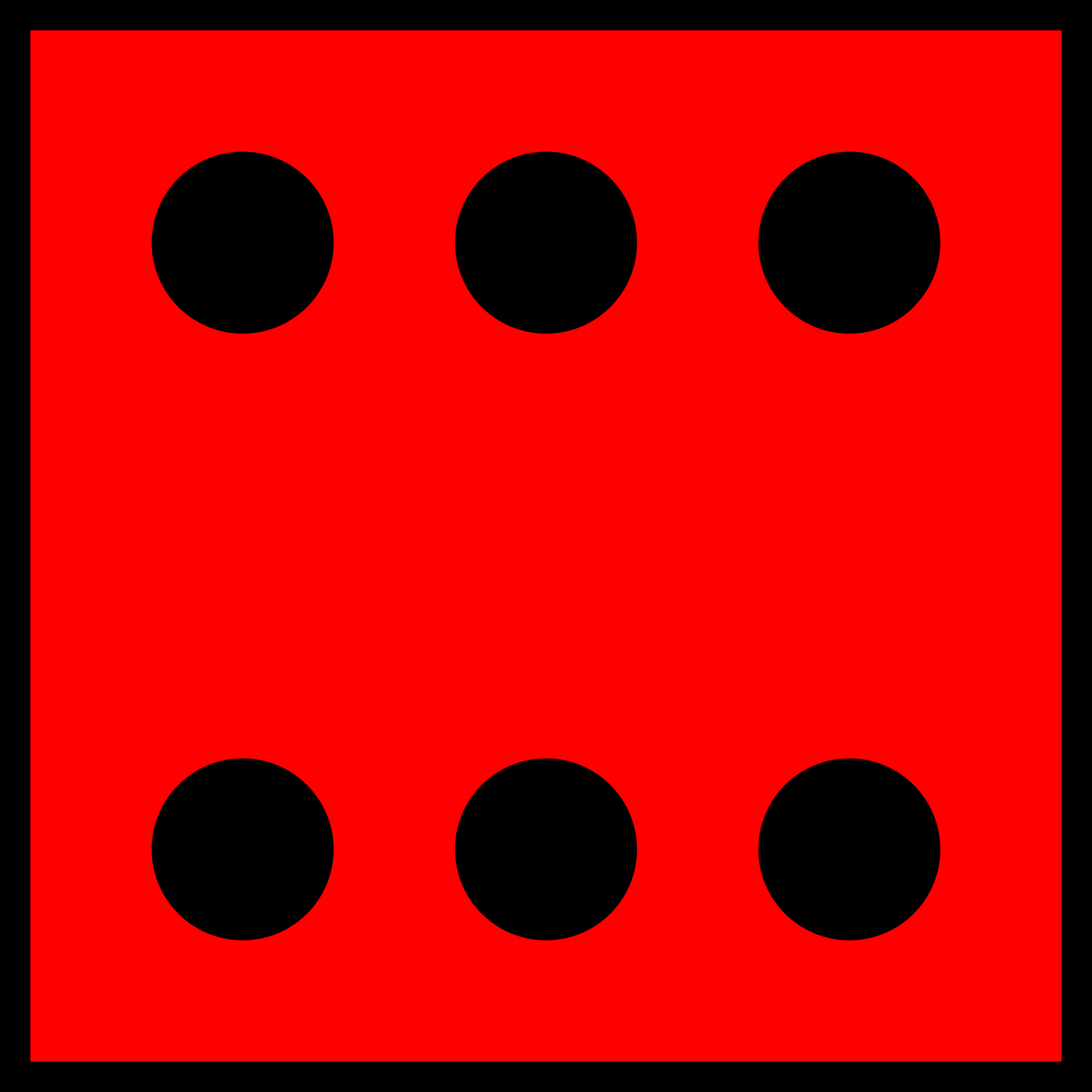  Clipart - Red Die 6 Illustration 