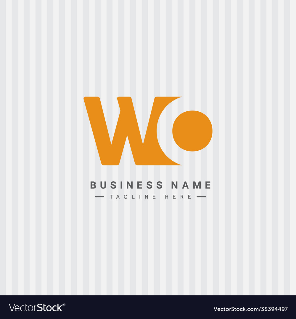  Initial letter wo logo - simple business Vector Image Bildidee 