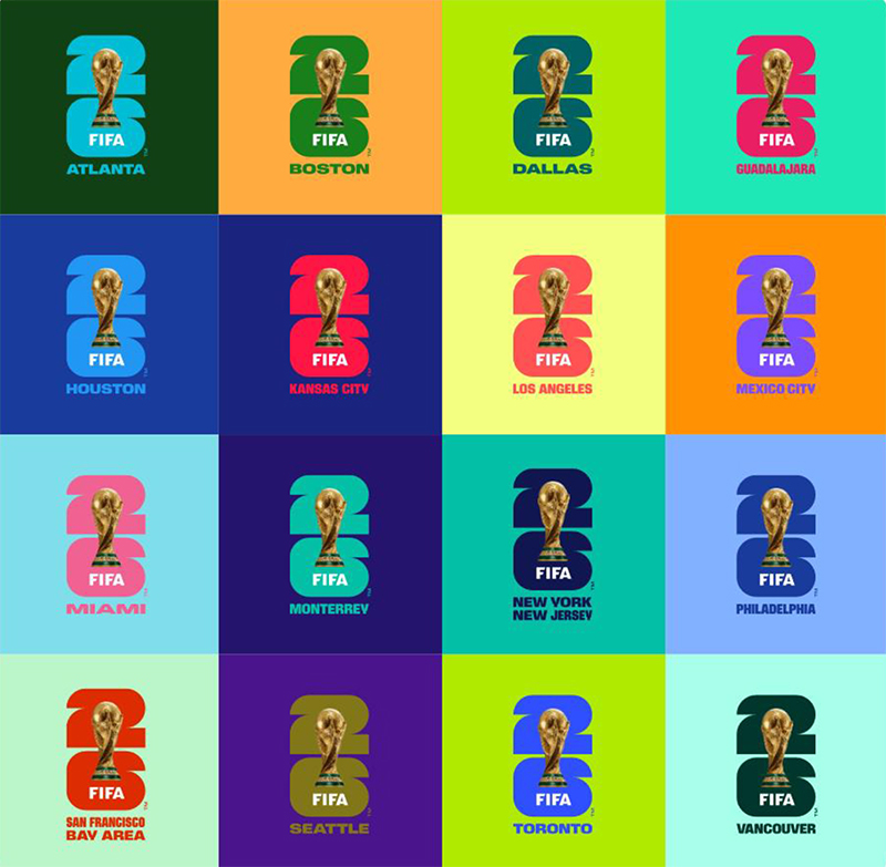  Austragungsorte der WM 2026 – 16 Städte in den drei Ländern Motiv 