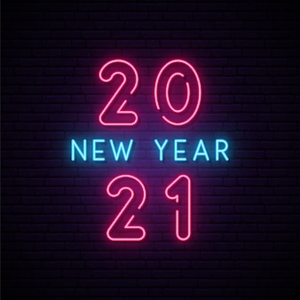  2021 new year neon signboard. 