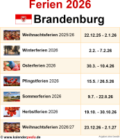  Foto zu Ferien Brandenburg 2026 - Übersicht der Ferientermine 