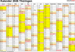  Ferien Thüringen 2026 - Übersicht der Ferientermine 