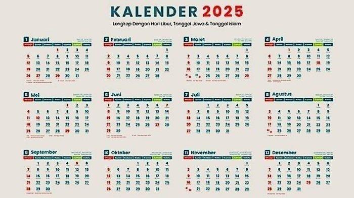  Daftar Tanggal Merah di Kalender 2025, Libur Nasional Cuti Bersama Juli Illustration 
