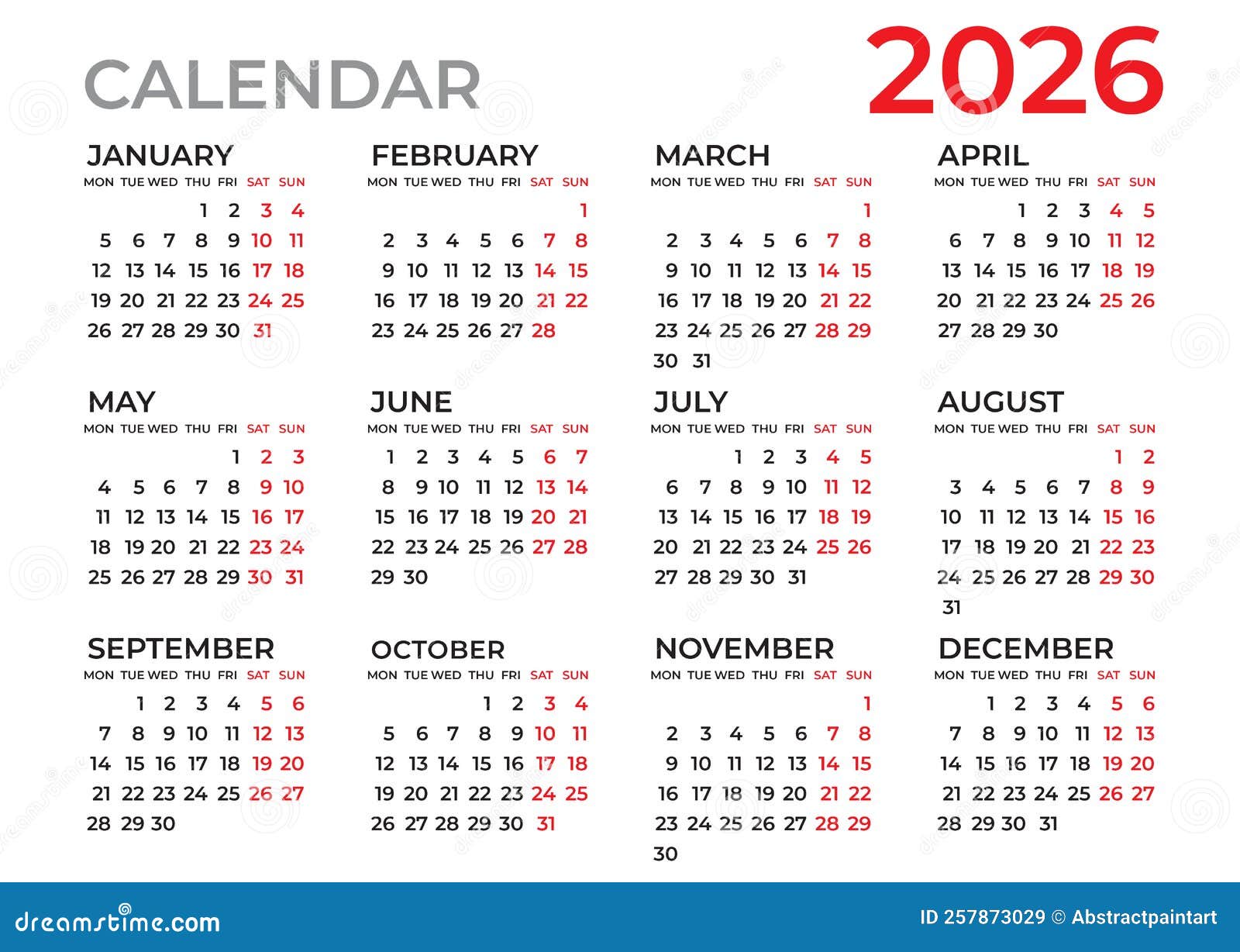  Calendar 2026 Template, Planner 2026 Year, Wall Calendar 2026 Template 