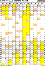  Foto zu Kalender 2026 Sachsen-Anhalt: Ferien, Feiertage, Excel-Vorlagen 