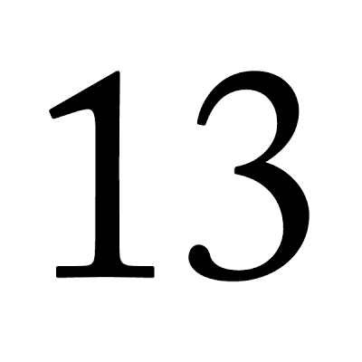  A clipart image of the number 13 in bold black font. #191746 Bildidee 