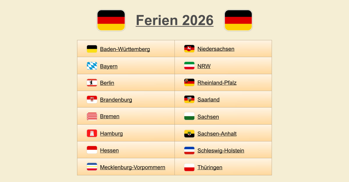  Foto zu Ferien 2026 - (Termine & Übersicht) 