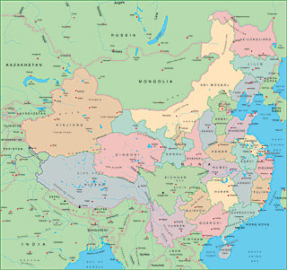 Illustrator EPS map of China – mountainhighmaps Motiv 