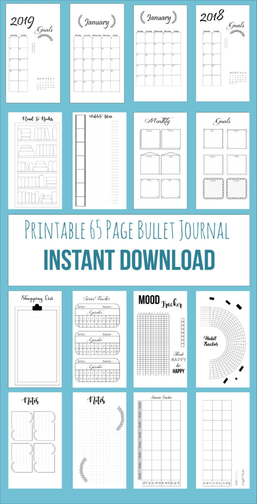  Bullet Journal Templates Printable - Printable Bullet Journal Motiv 