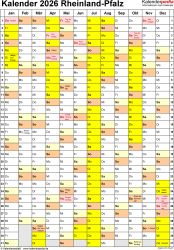  Foto zu Kalender 2026 Rheinland-Pfalz: Ferien, Feiertage, Excel-Vorlagen 