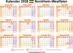  Kalender 2026 NRW: Ferien, Feiertage, Excel-Vorlagen Motiv 