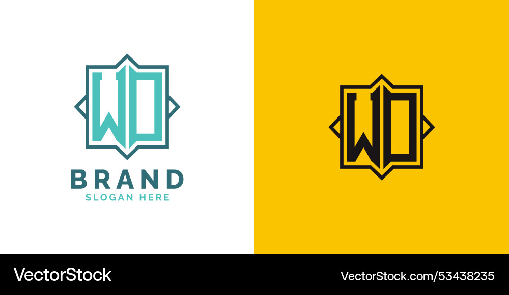  Modern wo monogram logo design initial letter wo Vector Image Bildidee 