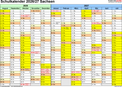  Ferien in Sachsen im Schuljahr 2026/27 Bildidee 
