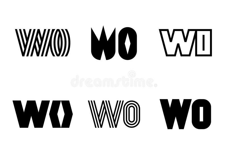  Set of letter WO logos stock vector. Illustration of design - 288704122 Motiv 