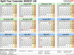  Foto zu Split year calendars 2020/21 UK (July to June) for PDF 