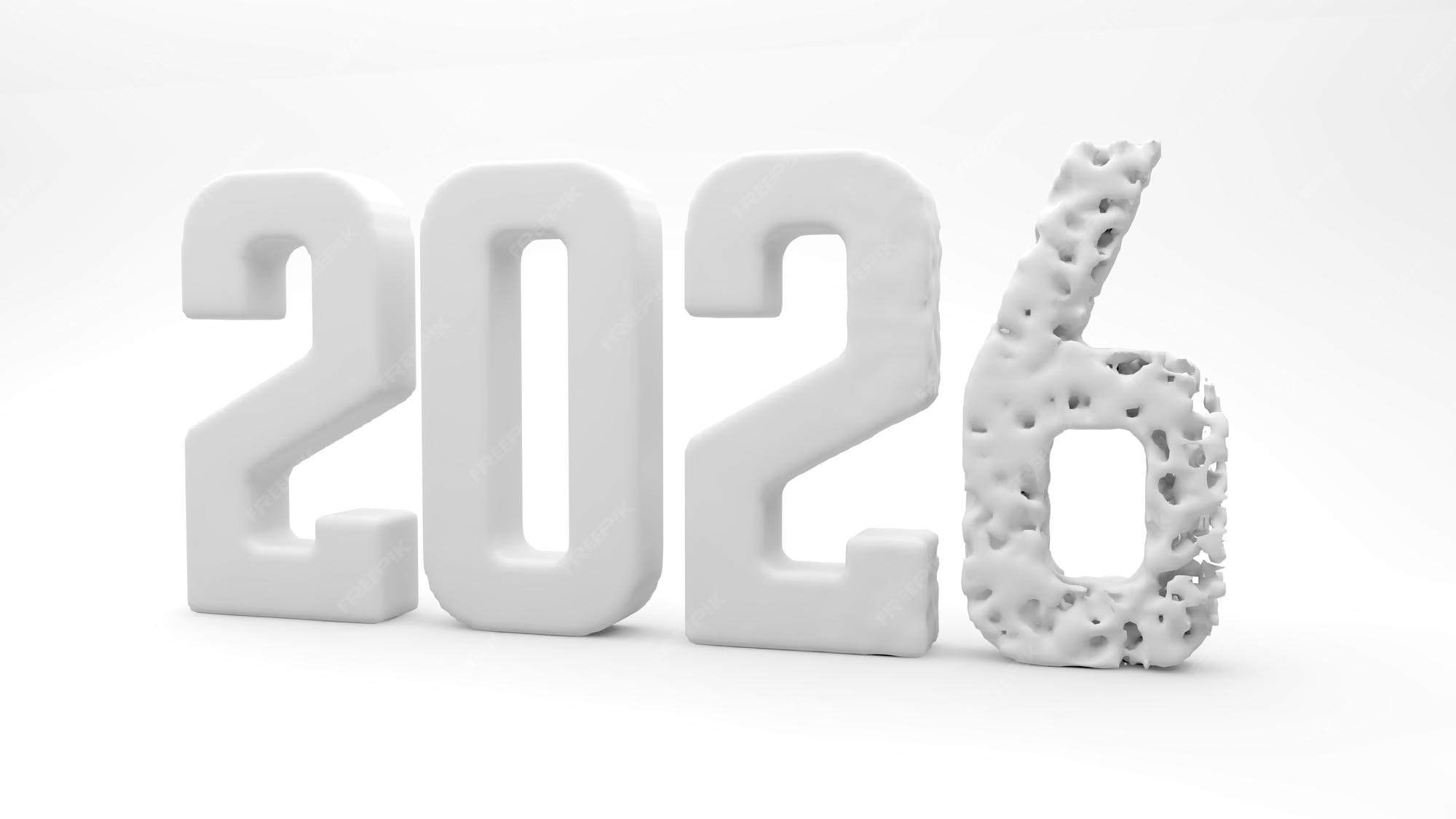  2026년 글꼴 텍스트 3D 렌더링 이미지 2026 연말 개념 금이 간 글꼴이 있는 2026년 새해 텍스트의 3d 렌더링 Bildidee 