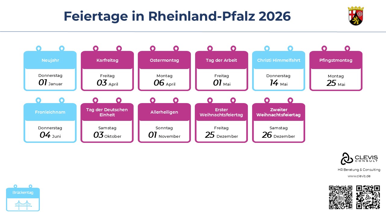  Gesetzliche Feiertage in Rheinland-Pfalz 2026 - als PDF/ Bild/ ICS Bildidee 