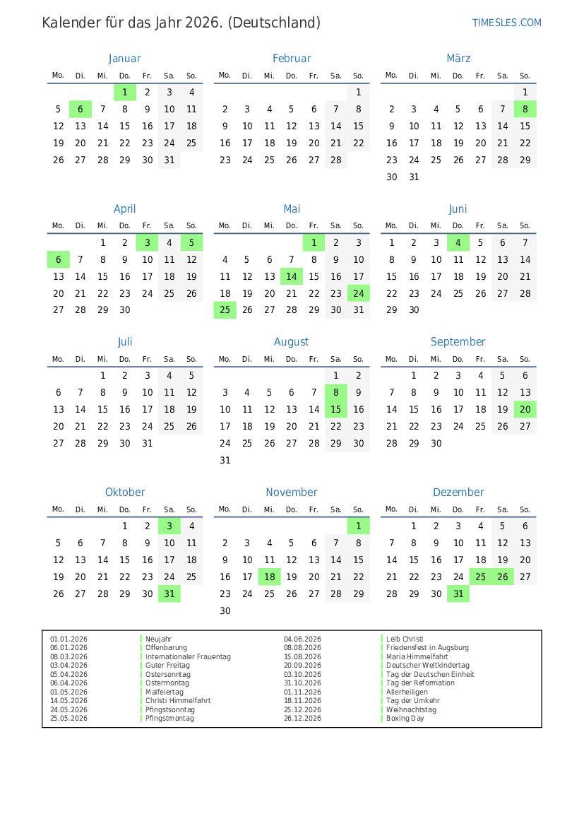  Kalender drucken und 