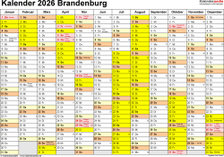  Feiertage Brandenburg 2026 - Kalenderpedia Motiv 