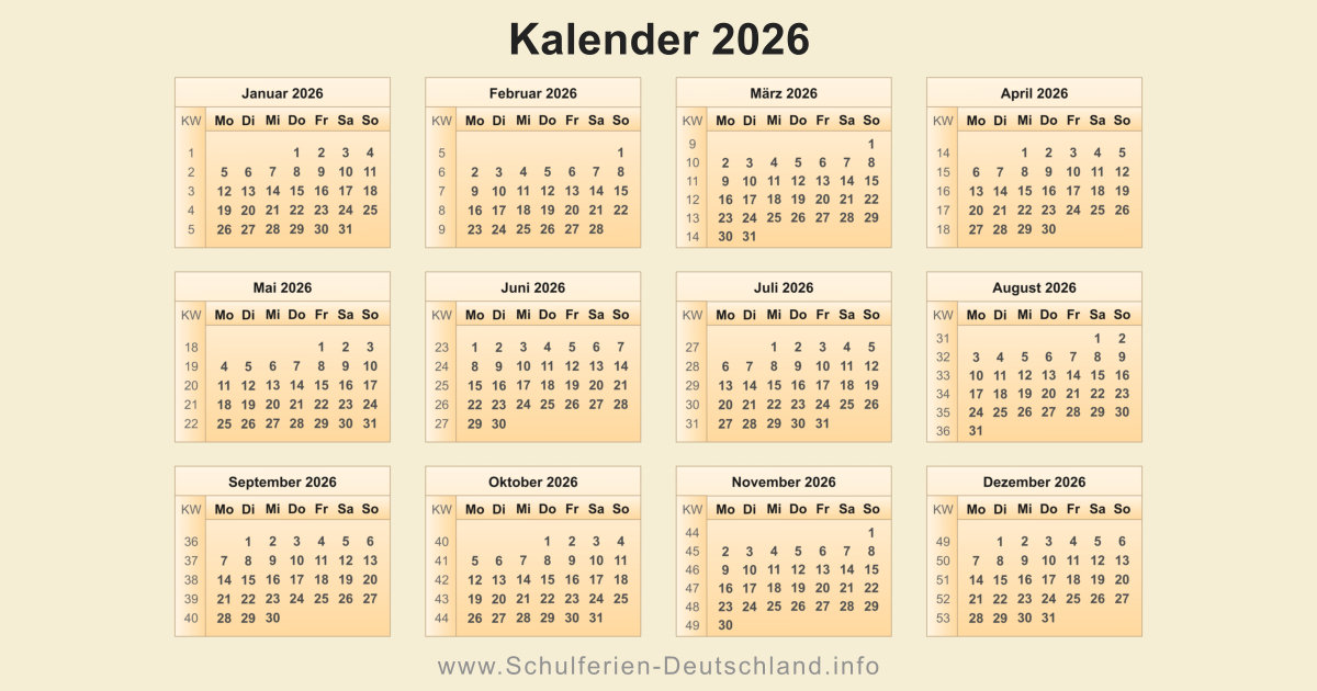  Kalender 2026 Illustration 