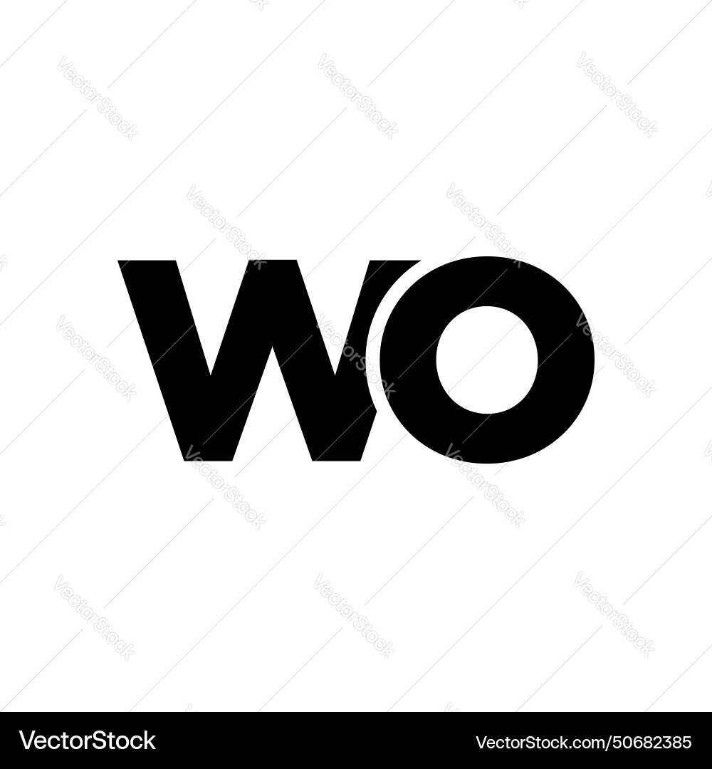  Letter w and o wo logo design template minimal Vector Image Motiv 
