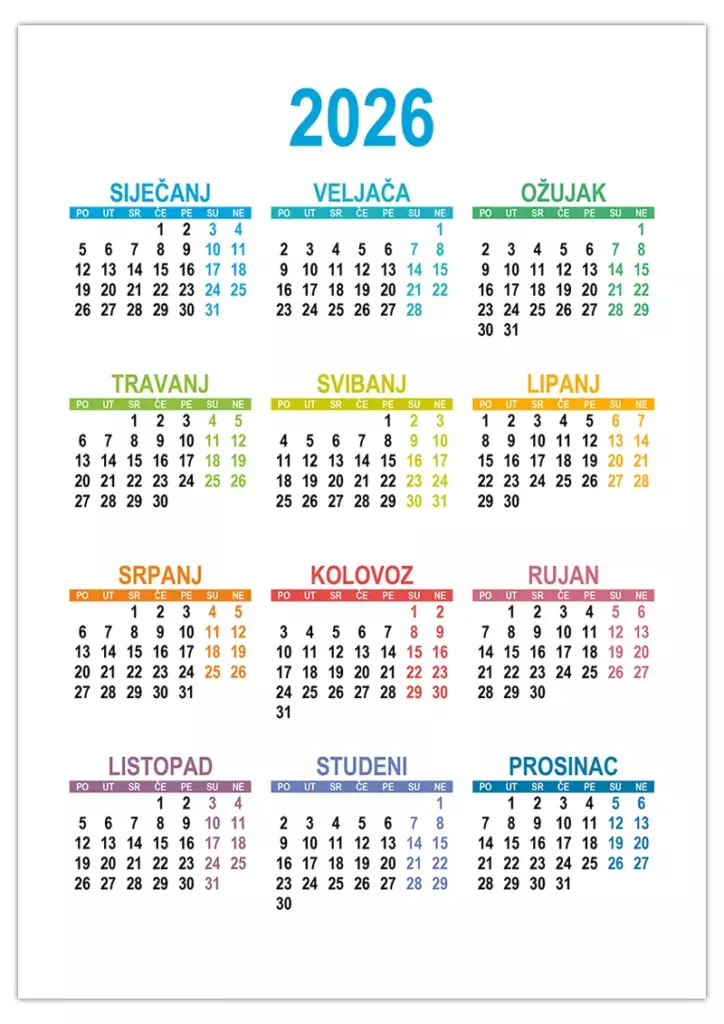  Kalendar 2026 – kalendari.su 