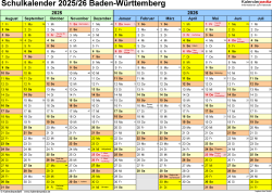  Ferien in Baden-Württemberg im Schuljahr 2025/26 Bildidee 